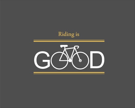 riding good logo design with bicycle image vector