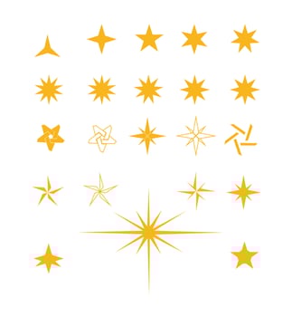 star shape illustration set design vector