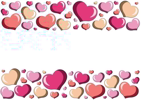Banner in the form of a frame with hearts vector