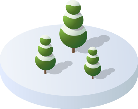 Winter snowy Christmas  icon nature trees forest landscape. Isometric tree design icon. png
