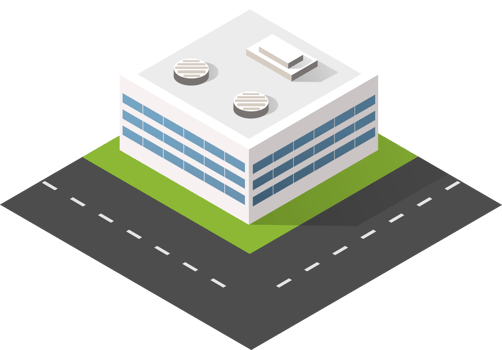 Urban isometric icons for the web with houses and streets png