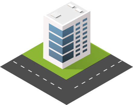 Urban isometric icons for the web with houses and streets png