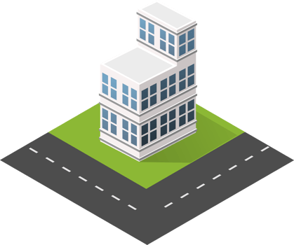 Urban isometric icons for the web with houses and streets png