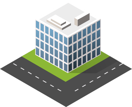 Urban isometric icons for the web with houses and streets png