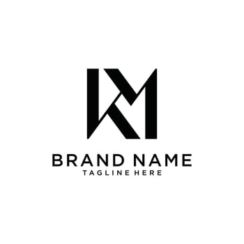 KM or MK letter logo design concept vector