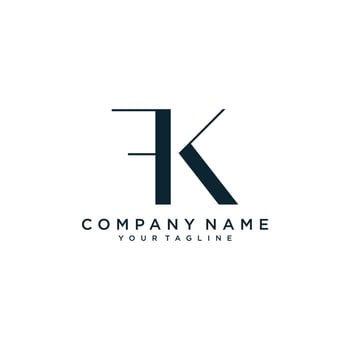 FK or KF letter logo design vector. vector
