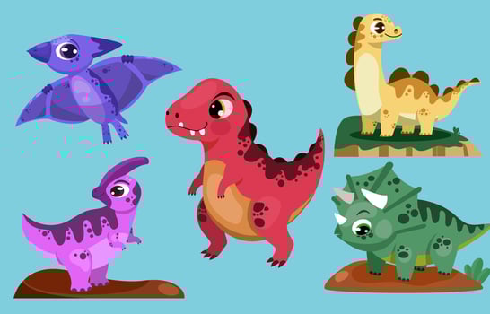 Dinosaurs kids illustration vector