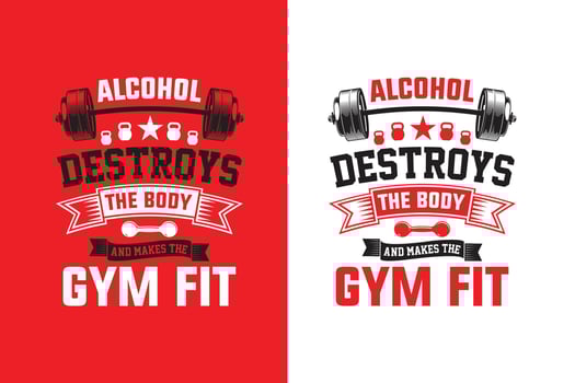 Creative gym fitness workout bodybuilding t shirt vector