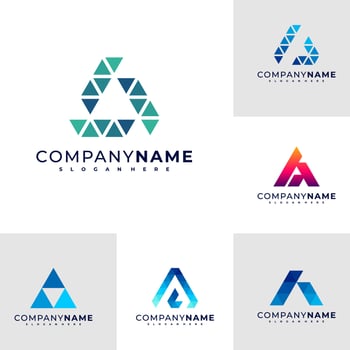 Letter A logo design vector, Creative A logo concepts template illustration. vector