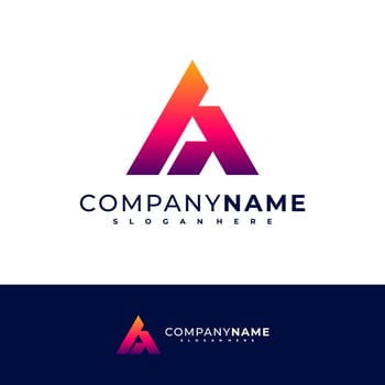 Letter A logo design vector, Creative A logo concepts template illustration. vector