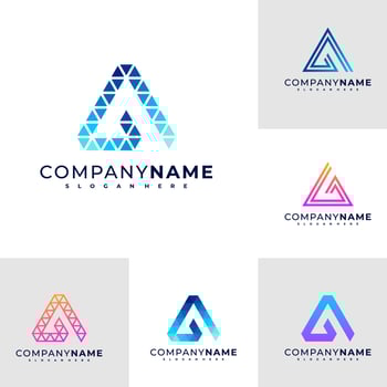 Set of Letter A G logo design vector, Creative A G logo concepts template illustration. vector