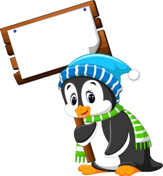 Cute penguin cartoon vector
