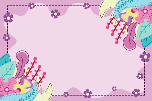 Floral background template for copy space, banner, presentation page, or poster vector