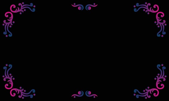 Floral oranament on a dark background for copy space vector