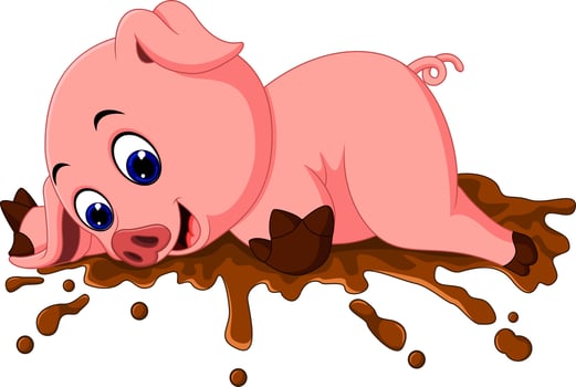 cute pig cartoon vector
