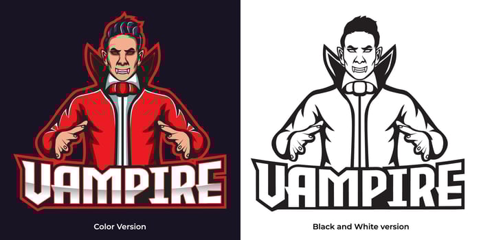 Vampire mascot logo for game lovers vector