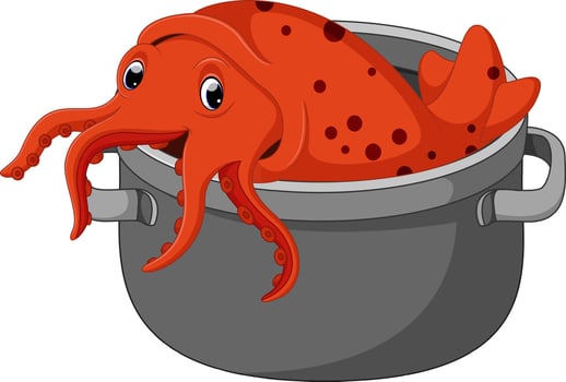 Cute squid cartoon vector