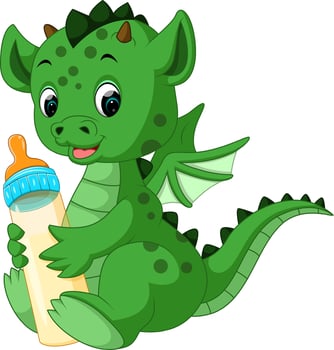 Cute cartoon dragon vector