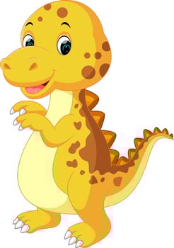 Cute baby dinosaur cartoon vector