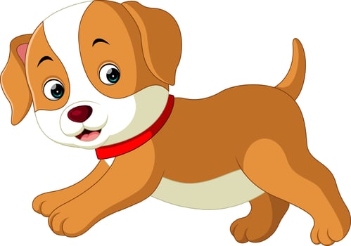 Cute dog cartoon vector