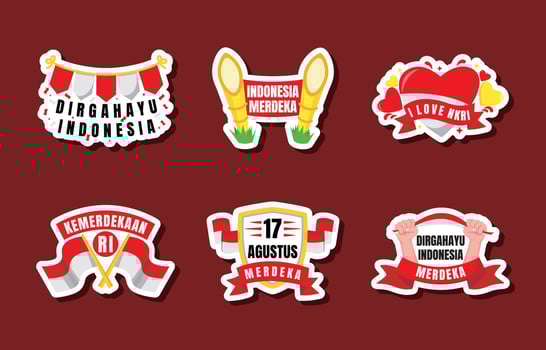 Indonesia Independence Day Sticker vector