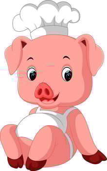 Cute Pig Chef vector