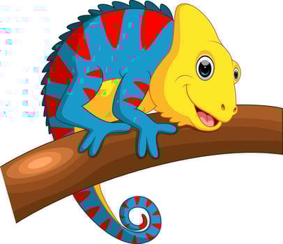Cute Chameleon cartoon vector