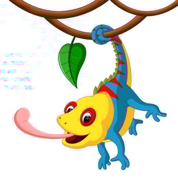 Cute Chameleon cartoon vector