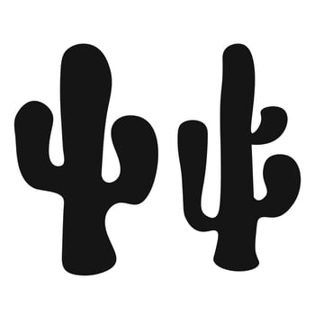 Silhouette cactus icon. Vector illustration.
