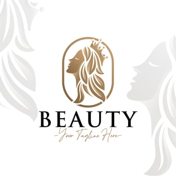 Beauty woman queen natural gold logo vector