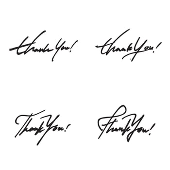 thank you handwritten collection, perfect for greeting cards, invitation cards. Hand calligraphy style vector