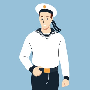 Soldier. Military sailor. Vector image.