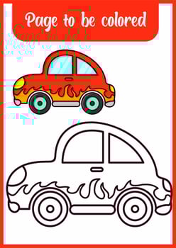 coloring book for kid ,cute car vector
