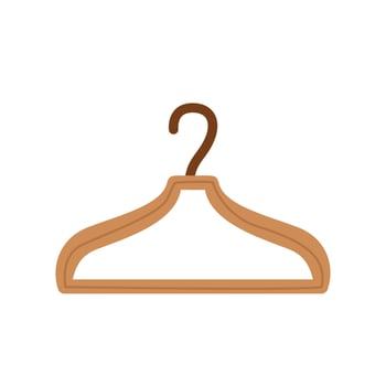 Vector illustration of wooden hanger on white background.