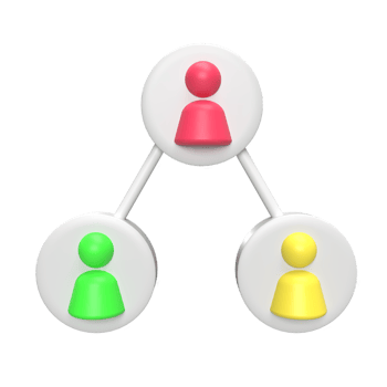 People connection 3d icon model cartoon style. render illustration png