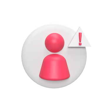 User warning 3d icon model cartoon style. render illustration png