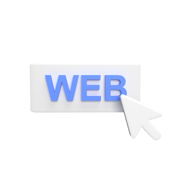 Web click 3d icon model cartoon style concept. render illustration png