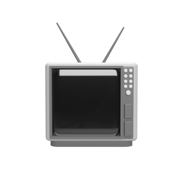 Tv 3d icon model cartoon style concept. render illustration png