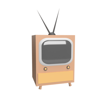 Tv 3d icon model cartoon style concept. render illustration png