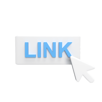 Link click 3d icon model cartoon style concept. render illustration png