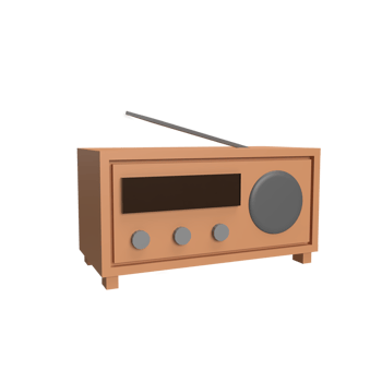 Radio 3d icon model cartoon style concept. render illustration png