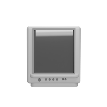 Television 3d icon model cartoon style concept. render illustration png