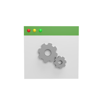 Web maintenance site 3d icon model cartoon style concept. render illustration png