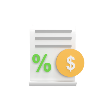 Taxes document 3d icon model cartoon style concept. render illustration png