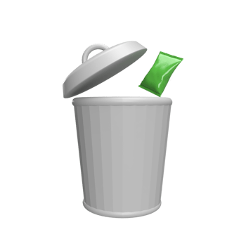 Rubbish bin 3d icon model cartoon style concept. render illustration png