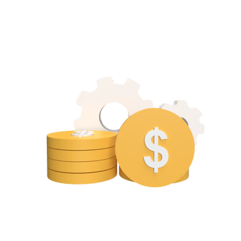 Money management 3d icon model cartoon style concept. render illustration png