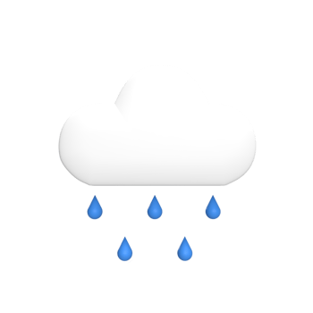 Rain 3d icon model cartoon style concept. render illustration png