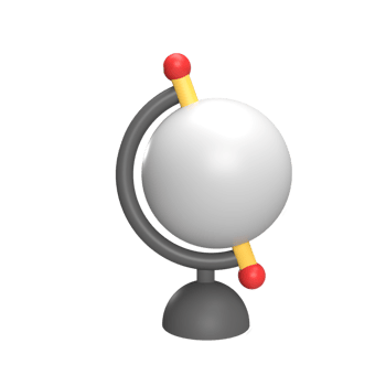 Blank Globe 3d icon model cartoon style concept. render illustration png