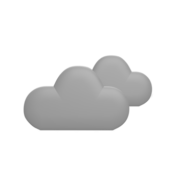 Black cloudy 3d icon model cartoon style concept. render illustration png
