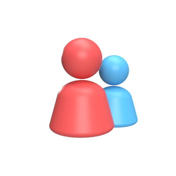 Two people 3d icon model cartoon style concept. render illustration png